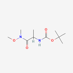 tert-Butyl (1-(methoxy(methyl)amino)-1-oxopropan-2-yl)carbamate chemical structure (CAS 342603-65-0)