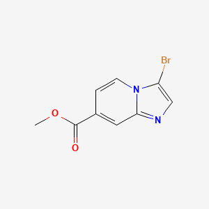 Methyl 3-bromoimidazo[1,2-a]pyridine-7-carboxylate chemical structure (CAS 342613-63-2)