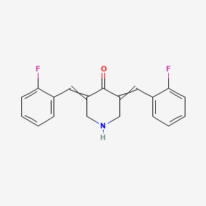 3,5-Bis(2-fluorobenzylidene)piperidin-4-one chemical structure (CAS 342808-40-6)