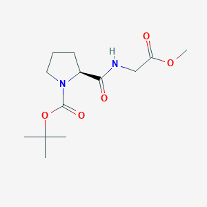 (S)-tert-Butyl 2-((2-methoxy-2-oxoethyl)carbamoyl)pyrrolidine-1-carboxylate chemical structure (CAS 34290-72-7)