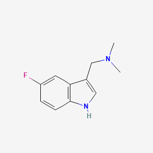 1-(5-Fluoro-1H-indol-3-yl)-N,N-dimethylmethanamine chemical structure (CAS 343-90-8)