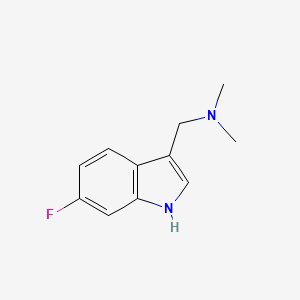 1-(6-Fluoro-1H-indol-3-yl)-N,N-dimethylmethanamine chemical structure (CAS 343-93-1)