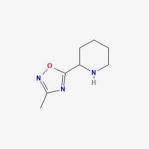 3-Methyl-5-(piperidin-2-yl)-1,2,4-oxadiazole chemical structure (CAS 343246-64-0)