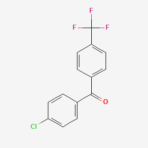 (4-Chlorophenyl)[4-(trifluoromethyl)phenyl]methanone chemical structure (CAS 34328-31-9)