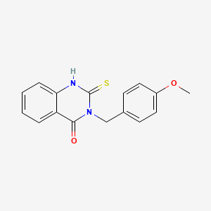 2-Mercapto-3-(4-methoxybenzyl)quinazolin-4(3H)-one chemical structure (CAS 343618-41-7)