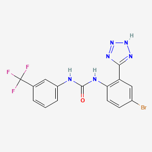 1-(4-Bromo-2-(1H-tetrazol-5-yl)phenyl)-3-(3-(trifluoromethyl)phenyl)urea chemical structure (CAS 343630-41-1)