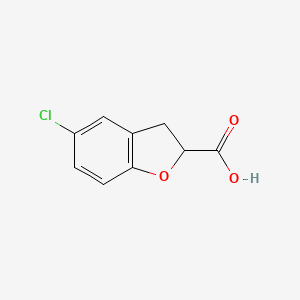5-Chloro-2,3-dihydrobenzofuran-2-carboxylic acid chemical structure (CAS 34385-94-9)