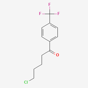 5-Chloro-1-oxo-1-(4-trifluoromethylphenyl)pentane chemical structure (CAS 343968-74-1)