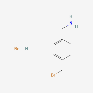 (4-(Bromomethyl)phenyl)methanamine hydrobromide chemical structure (CAS 34403-47-9)