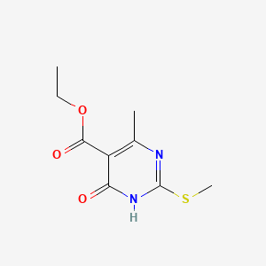 Ethyl 4-methyl-2-(methylthio)-6-oxo-1,6-dihydropyrimidine-5-carboxylate chemical structure (CAS 344361-90-6)