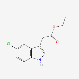 Ethyl 2-(5-chloro-2-methyl-1H-indol-3-yl)acetate chemical structure (CAS 3446-72-8)