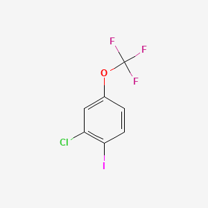 2-Chloro-1-iodo-4-(trifluoromethoxy)benzene chemical structure (CAS 345226-19-9)