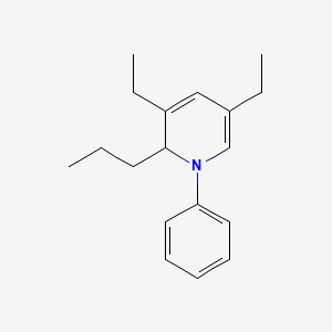 3,5-Diethyl-1-phenyl-2-propyl-1,2-dihydropyridine chemical structure (CAS 34562-31-7)