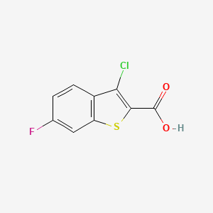 3-Chloro-6-fluorobenzo[b]thiophene-2-carboxylic acid chemical structure (CAS 34576-92-6)