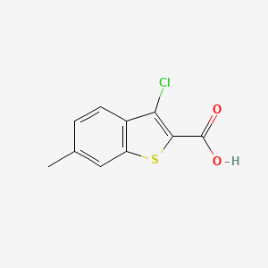 3-Chloro-6-methylbenzo[b]thiophene-2-carboxylic acid chemical structure (CAS 34576-96-0)