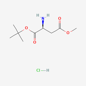 (S)-1-tert-Butyl 4-methyl 2-aminosuccinate hydrochloride chemical structure (CAS 34582-30-4)