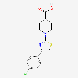 1-(4-(4-Chlorophenyl)thiazol-2-yl)piperidine-4-carboxylic acid chemical structure (CAS 345990-26-3)
