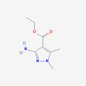 Ethyl 3-amino-1,5-dimethyl-1H-pyrazole-4-carboxylate chemical structure (CAS 34605-61-3)