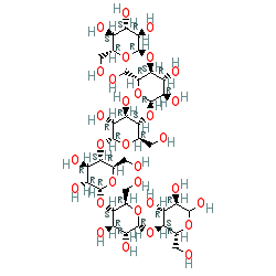 (2R,3R,4R,5R)-4-(((2R,3R,4R,5S,6R)-5-(((2R,3R,4R,5S,6R)-5-(((2R,3R,4R,5S,6R)-5-(((2R,3R,4R,5S,6R)-3,4-dihydroxy-6-(hydroxymethyl)-5-(((2R,3R,4S,5S,6R)-3,4,5-Trihydroxy-6-(hydroxymethyl)tetrahydro-2H-pyran-2-yl)oxy)tetrahydro-2H-pyran-2-yl)oxy)-3,4-dihydroxy-6-(hydroxymethyl)tetrahydro-2H-pyran-2-yl)oxy)-3,4-dihydroxy-6-(hydroxymethyl)tetrahydro-2H-pyran-2-yl)oxy)-3,4-dihydroxy-6-(hydroxymethyl)tetrahydro-2H-pyran-2-yl)oxy)-2,3,5,6-tetrahydroxyhexanal chemical structure (CAS 34620-77-4)