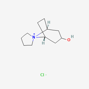 rel-(1R,3r,5S)-3-Hydroxyspiro[bicyclo[3.2.1]octane-8,1'-pyrrolidin]-8-ium chloride chemical structure (CAS 3464-71-9)