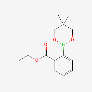 Ethyl 2-(5,5-dimethyl-1,3,2-dioxaborinan-2-yl)benzoate chemical structure (CAS 346656-34-6)