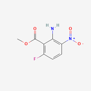 Methyl 2-amino-6-fluoro-3-nitrobenzoate chemical structure (CAS 346691-23-4)