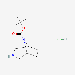 tert-Butyl 3,8-diazabicyclo[3.2.1]octane-8-carboxylate hydrochloride(1:x) chemical structure (CAS 347195-73-7)