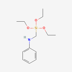N-((Triethoxysilyl)methyl)aniline chemical structure (CAS 3473-76-5)