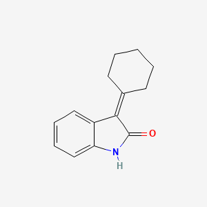 3-Cyclohexylidene-1,3-dihydro-2H-indol-2-one chemical structure (CAS 3478-78-2)