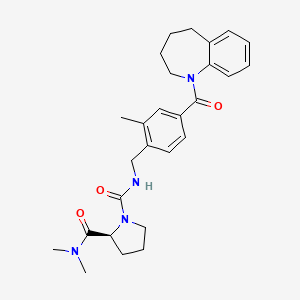 (S)-N2,N2-Dimethyl-N1-(2-methyl-4-(2,3,4,5-tetrahydro-1H-benzo[b]azepine-1-carbonyl)benzyl)pyrrolidine-1,2-dicarboxamide chemical structure (CAS 347887-36-9)
