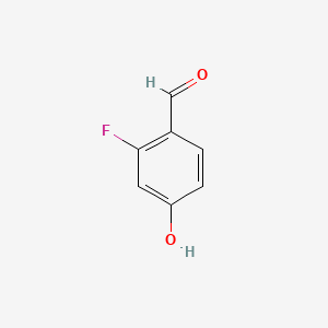 2-Fluoro-4-hydroxybenzaldehyde chemical structure (CAS 348-27-6)