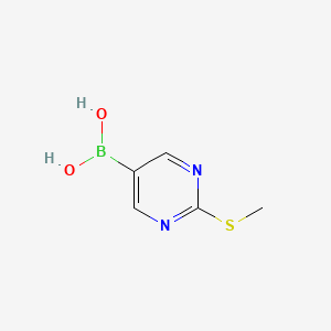 (2-(Methylthio)pyrimidin-5-yl)boronic acid chemical structure (CAS 348098-29-3)