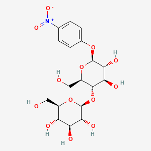 (2S,3R,4S,5S,6R)-2-(((2R,3S,4R,5R,6S)-4,5-Dihydroxy-2-(hydroxymethyl)-6-(4-nitrophenoxy)tetrahydro-2H-pyran-3-yl)oxy)-6-(hydroxymethyl)tetrahydro-2H-pyran-3,4,5-triol chemical structure (CAS 3482-57-3)