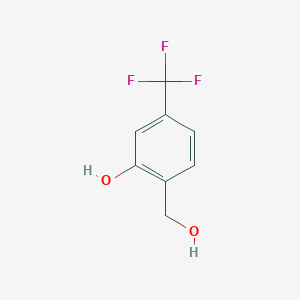 2-(Hydroxymethyl)-5-(trifluoromethyl)phenol chemical structure (CAS 349-66-6)