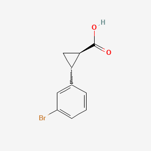 rel-(1R,2R)-2-(3-Bromophenyl)cyclopropane-1-carboxylic acid chemical structure (CAS 34919-34-1)