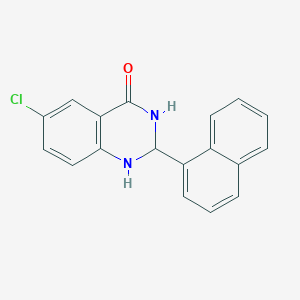 6-Chloro-2-(naphthalen-1-yl)-2,3-dihydroquinazolin-4(1H)-one chemical structure (CAS 34934-08-2)
