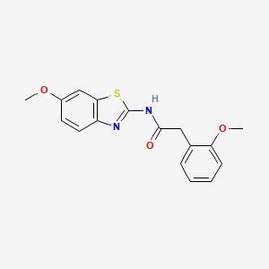 N-(6-Methoxybenzo[d]thiazol-2-yl)-2-(2-methoxyphenyl)acetamide chemical structure (CAS 349438-74-0)