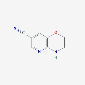 3,4-Dihydro-2H-pyrido[3,2-b][1,4]oxazine-7-carbonitrile chemical structure (CAS 34945-66-9)