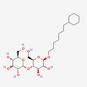 (2R,3R,4S,5S,6R)-2-(((2R,3S,4R,5R,6R)-6-((7-Cyclohexylheptyl)oxy)-4,5-dihydroxy-2-(hydroxymethyl)tetrahydro-2H-pyran-3-yl)oxy)-6-(hydroxymethyl)tetrahydro-2H-pyran-3,4,5-triol chemical structure (CAS 349477-49-2)