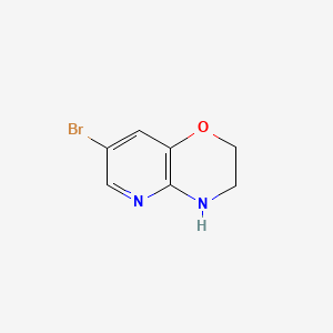 7-Bromo-3,4-dihydro-2H-pyrido[3,2-b][1,4]oxazine chemical structure (CAS 34950-82-8)