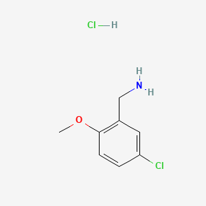 (5-Chloro-2-methoxyphenyl)methanamine hydrochloride chemical structure (CAS 350480-55-6)