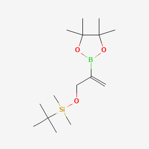 tert-Butyldimethyl((2-(4,4,5,5-tetramethyl-1,3,2-dioxaborolan-2-yl)allyl)oxy)silane chemical structure (CAS 350498-98-5)