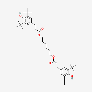 Hexane-1,6-diyl bis(3-(3,5-di-tert-butyl-4-hydroxyphenyl)propanoate) chemical structure (CAS 35074-77-2)