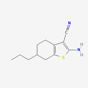 2-Amino-6-propyl-4,5,6,7-tetrahydrobenzo[b]thiophene-3-carbonitrile chemical structure (CAS 350996-91-7)