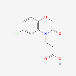 3-(6-Chloro-3-oxo-2H-benzo[b][1,4]oxazin-4(3H)-yl)propanoic acid chemical structure (CAS 351003-03-7)