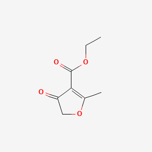 Ethyl 2-methyl-4-oxo-4,5-dihydrofuran-3-carboxylate chemical structure (CAS 3511-34-0)