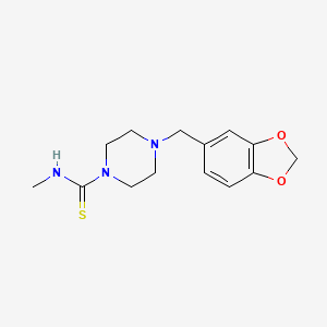 4-(Benzo[d][1,3]dioxol-5-ylmethyl)-N-methylpiperazine-1-carbothioamide chemical structure (CAS 351332-37-1)
