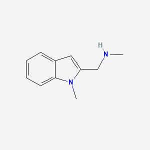 N-Methyl-1-(1-methyl-1H-indol-2-yl)methanamine chemical structure (CAS 3514-15-6)