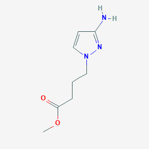 Methyl 4-(3-amino-1H-pyrazol-1-yl)butanoate chemical structure (CAS 351411-86-4)