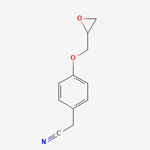 2-(4-(Oxiran-2-ylmethoxy)phenyl)acetonitrile chemical structure (CAS 35198-42-6)